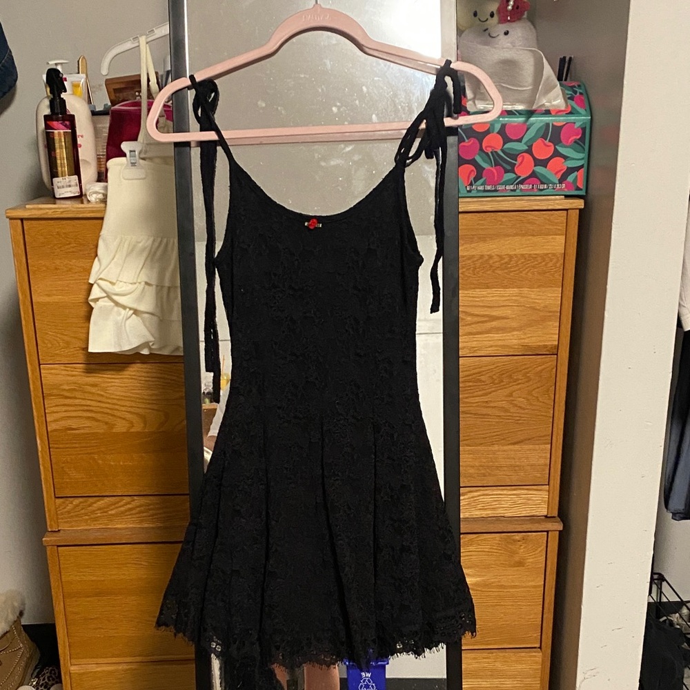 AKIRA Black Lace Mini Dress